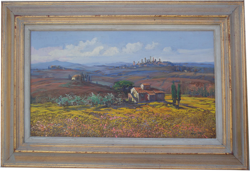 Magica primavera campagna Toscana 30x50 olio/tela codice 0164